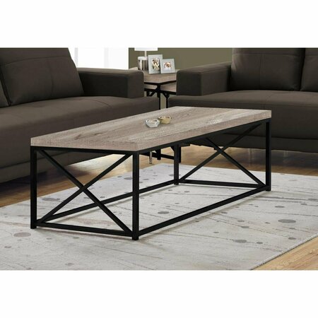 DAPHNES DINNETTE Taupe Reclaimed Wood Look & Black Metal Coffee Table DA3071189